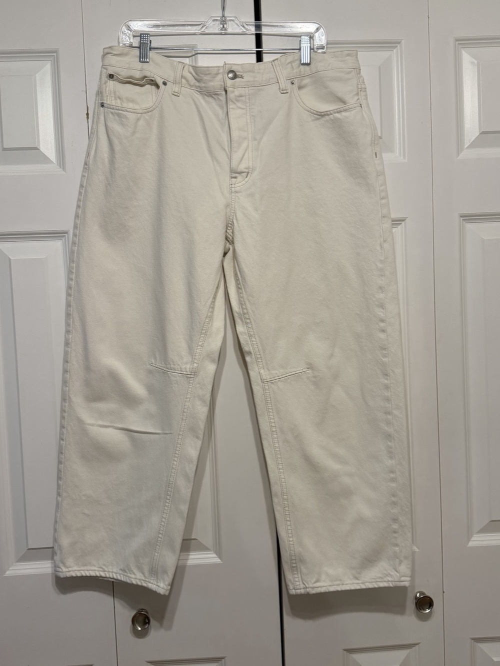 Madewell Parted Barrel Jeans Barrel Leg Jeans in Cream Waist 31
